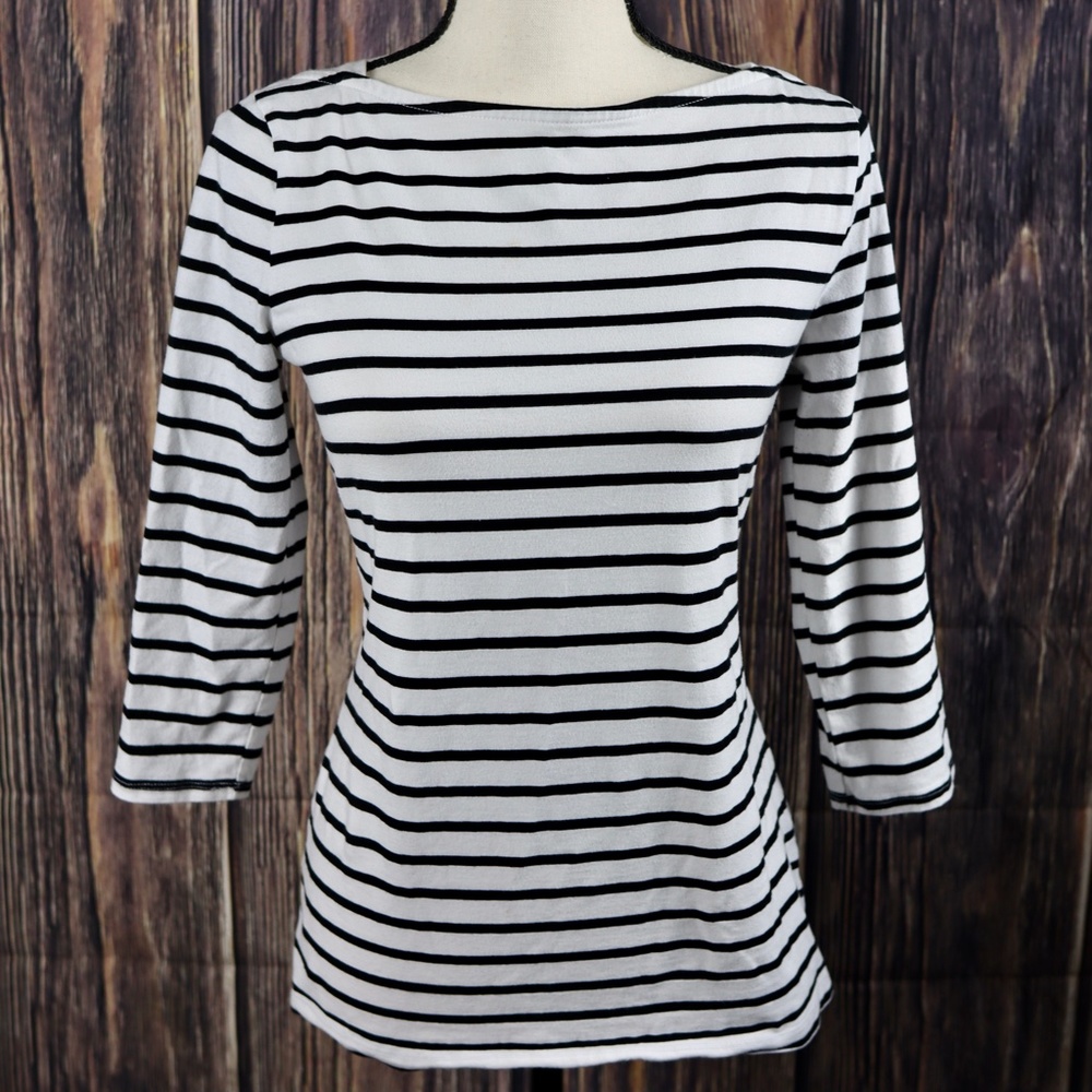 Merona black and white long sleeve top